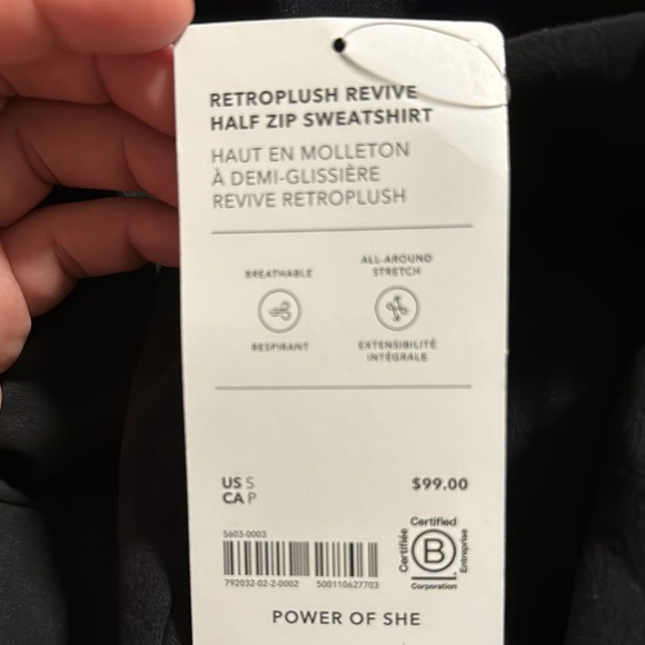 Athleta Retroplush Revive Half Zip Sweatshirt // Black - Picture 5 of 5
